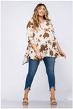 Cow Print Plus top