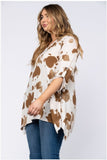 Cow Print Plus top